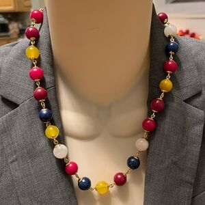 TALBOTS SEMI BEADS NECKLACE PLUM CASPIA & GOLD/SRP$89.50